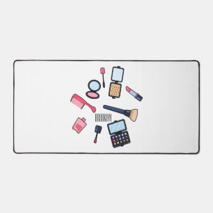 Cosmetics / make-up cartoon illustration desk mat