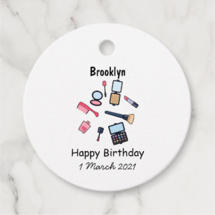 Cosmetics / make-up cartoon illustration favour tags