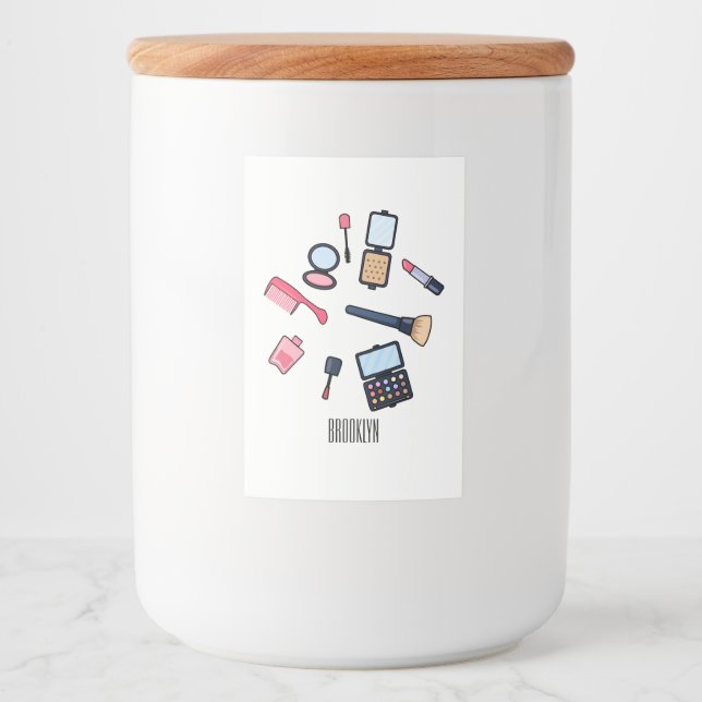 Cosmetics / make-up cartoon illustration food label (Front)