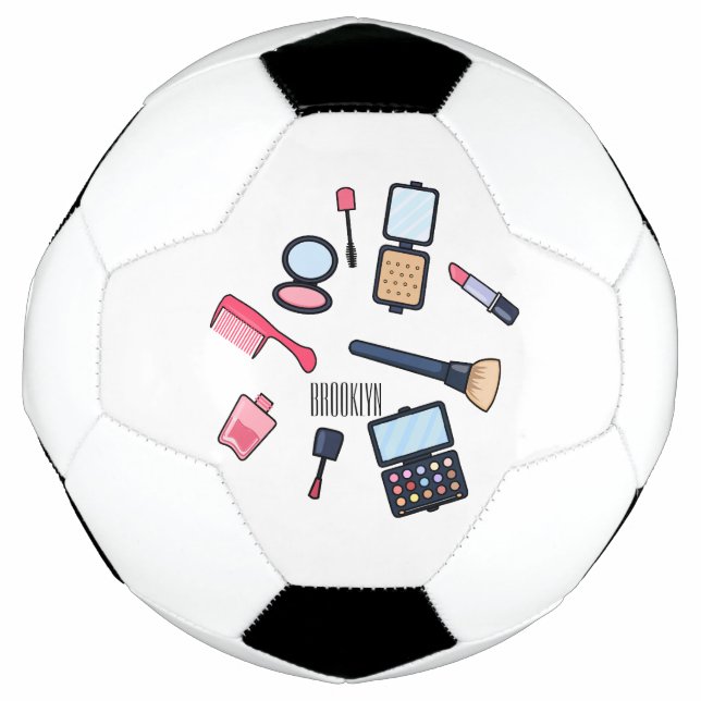 Cosmetics / make-up cartoon illustration football (Front)