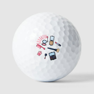Cosmetics / make-up cartoon illustration golf balls