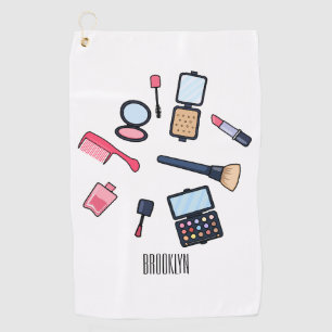 Cosmetics / make-up cartoon illustration golf towel