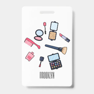 Cosmetics / make-up cartoon illustration ID badge