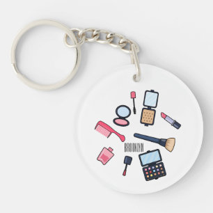 Cosmetics / make-up cartoon illustration key ring