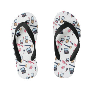 Cosmetics / make-up cartoon illustration kid's flip flops