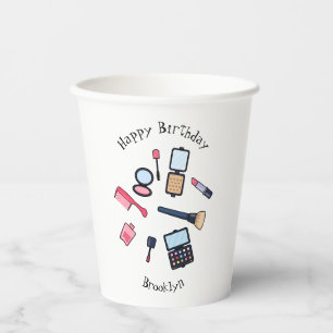 Cosmetics / make-up cartoon illustration paper cups