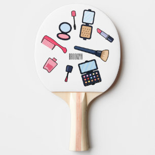 Cosmetics / make-up cartoon illustration ping pong paddle