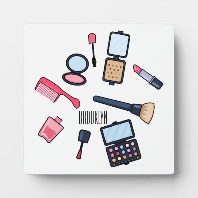 Cosmetics / make-up cartoon illustration plaque (Front)