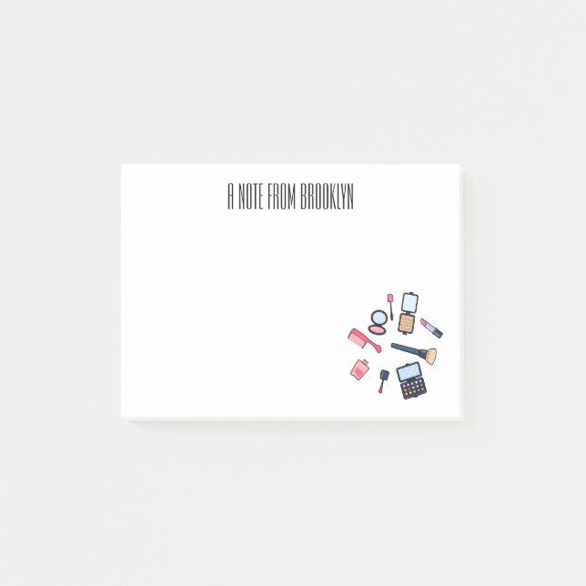 Cosmetics / make-up cartoon illustration post-it notes (Front)