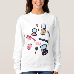 Cosmetics / make-up cartoon illustration sweatshirt