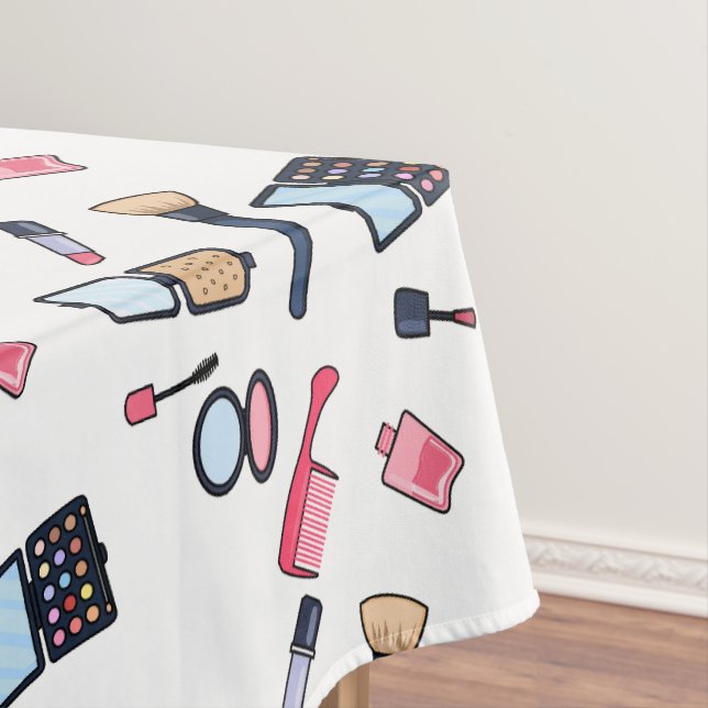 Cosmetics / make-up cartoon illustration tablecloth (In Situ)