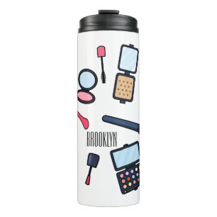 Cosmetics / make-up cartoon illustration thermal tumbler
