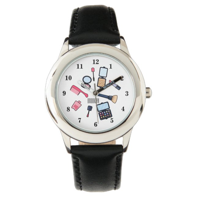 Cosmetics / make-up cartoon illustration watch (Front)