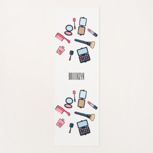 Cosmetics / make-up cartoon illustration yoga mat