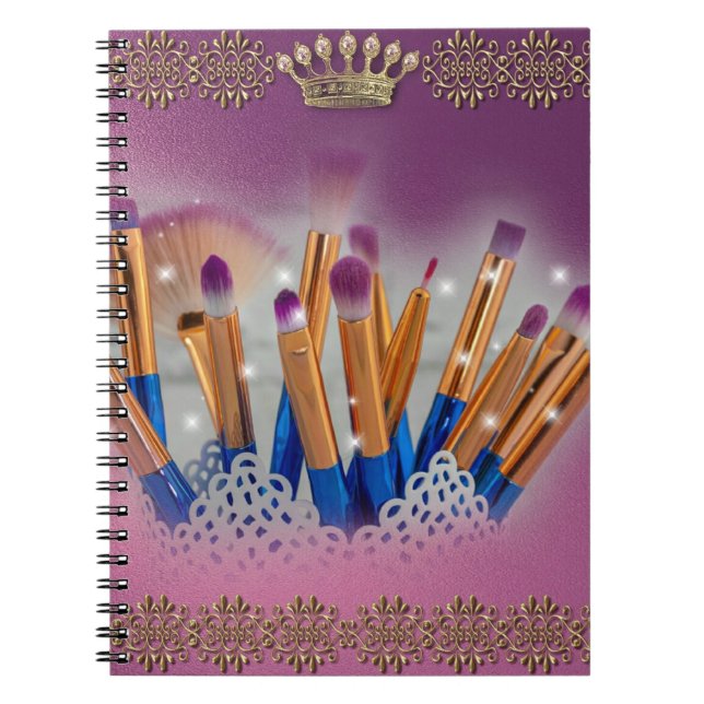Cosmetics Makeup Brush Glamour Notebook (Front)