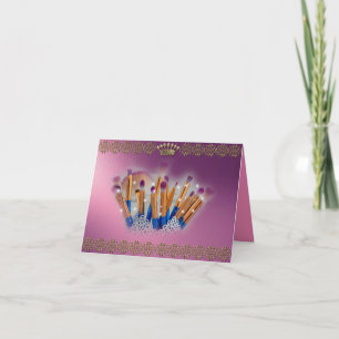 Cosmetics Makeup Brush Glamour Thank You Card