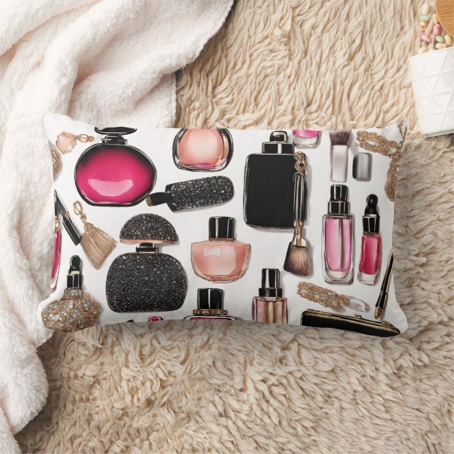 Cosmetics Makeup Brushes Nailpolish Throw Pillow (Blanket)