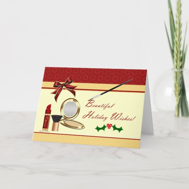Cosmetics Makeup Christmas Holiday  Blank Card (Front)