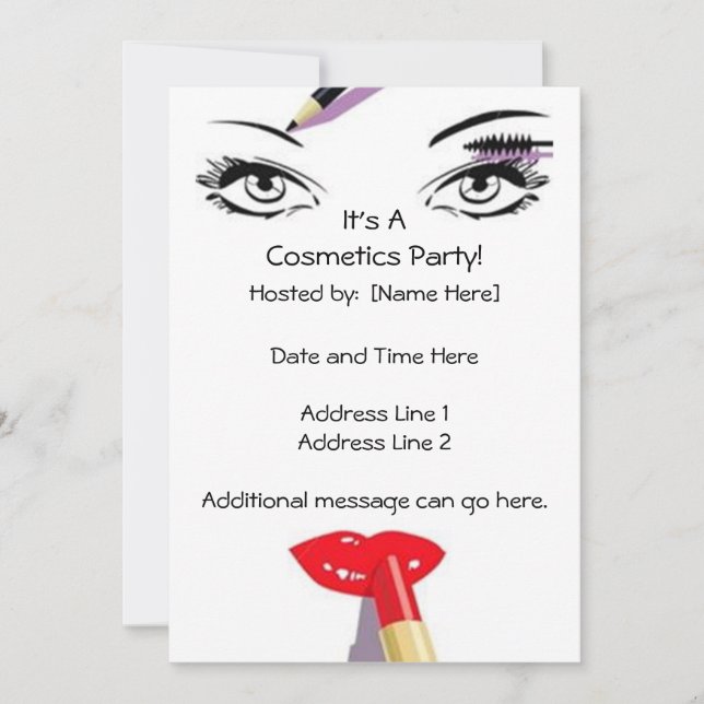 Cosmetics Party Invitations (Front)
