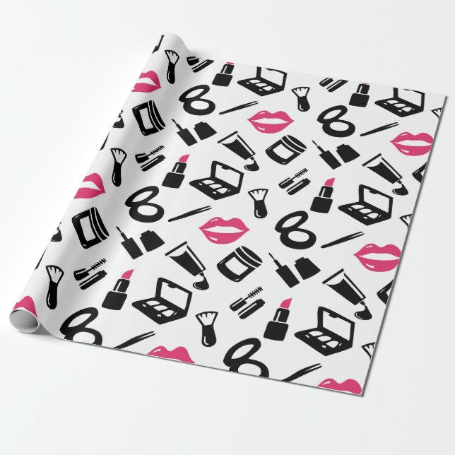 Cosmetics Pattern Wrapping Paper (Unrolled)