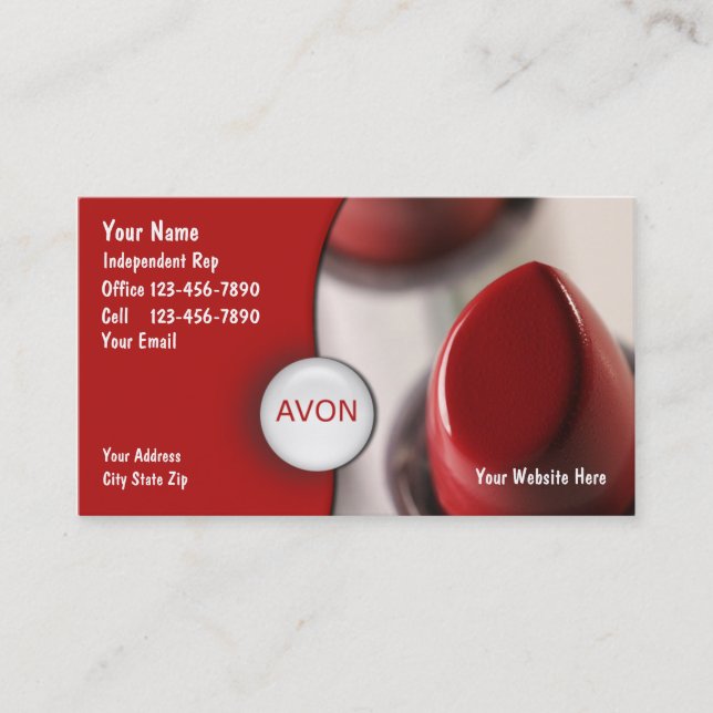 Cosmetics Rep Business Cards (Front)