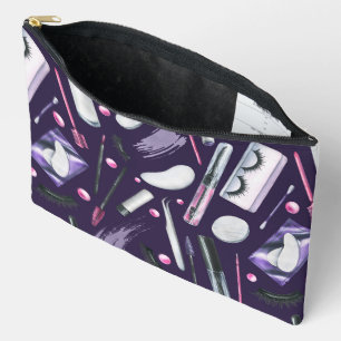 Cosmetics Watercolor Pattern Accessory Pouch