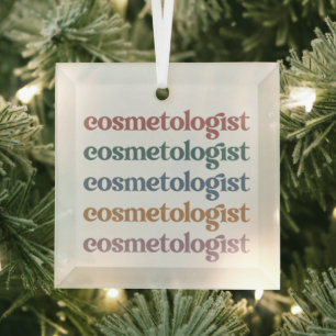 Cosmetologist Aesthetician Beautician Skin Care Glass Tree Decoration