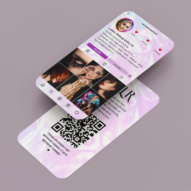 Cosmetologist Beautician Aesthetic Purple Marble  Business Card (Cosmetologist Beautician Aesthetic Purple Marble Business Card
)