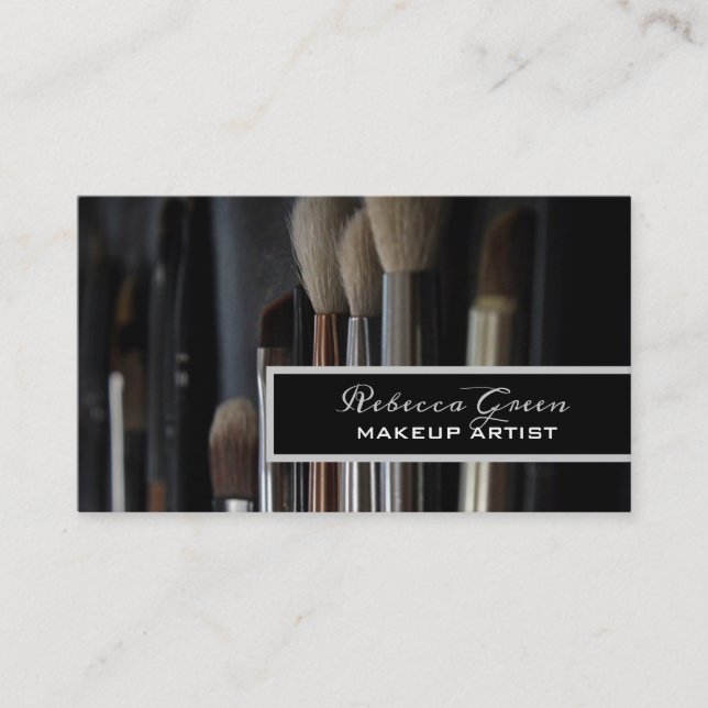 Cosmetologist brush stylist makeup artist business card (Front)