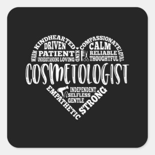 Cosmetologist, cosmetology, hair salon square sticker