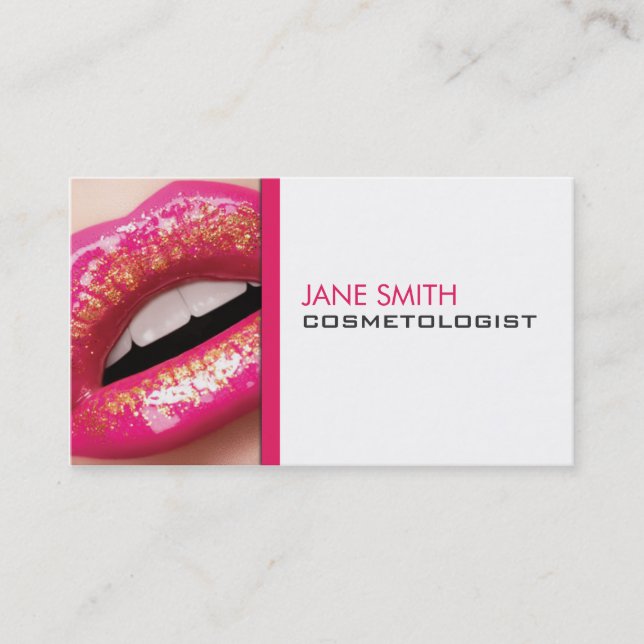 Cosmetologist Cosmetology Make-Up Artist Elegant Business Card (Front)