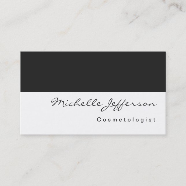 Cosmetologist Grey White Business Card (Front)