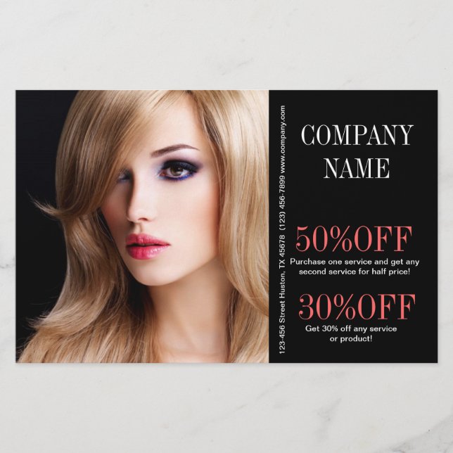 Cosmetologist makeup artist stylist  hair salon flyer (Front)