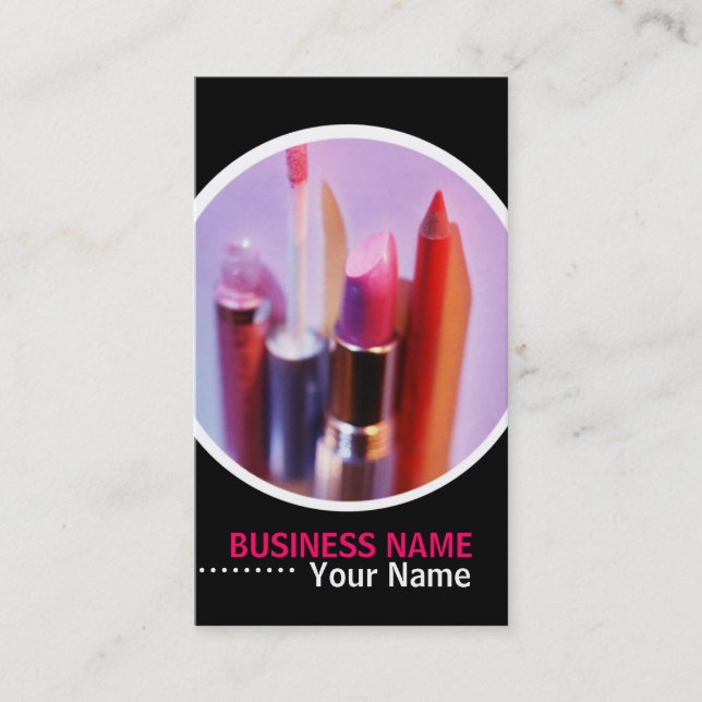 Cosmetologist or Makeup Artist Business Cards (Front)