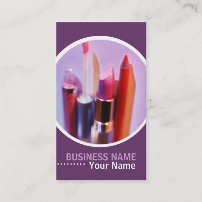 Cosmetologist or Makeup Artist Business Cards (Front)