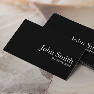 Cosmetologist Plain Black QR Code Makeup Artist Business Card