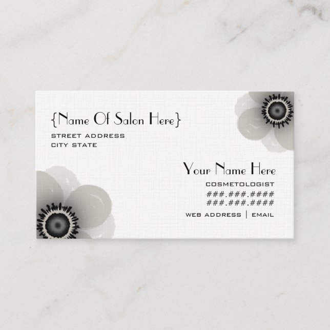 Cosmetologist Salon Appointment - Anemone Card (Front)