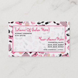 Cosmetologist Salon Appointment Girly Pink Card