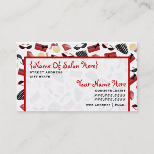 Cosmetologist Salon Appointment Girly Red Card