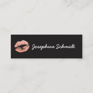 Cosmetologist Simple Trendy Kiss Make Up Artist Mini Business Card