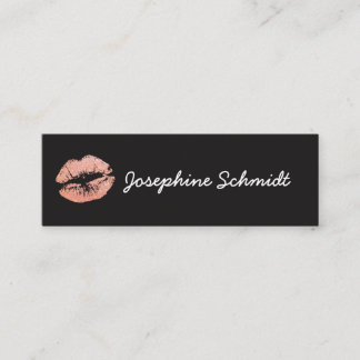 Cosmetologist Simple Trendy Kiss Make Up Artist Mini Business Card