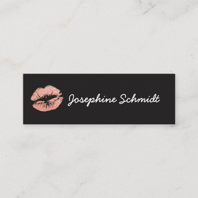 Cosmetologist Simple Trendy Kiss Make Up Artist Mini Business Card (Front)