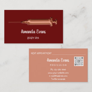 Cosmetologist Syringe Botox Injection Burgundy Appointment Card
