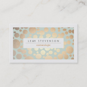 Cosmetology Beauty Turquoise Gold Leaf Look Business Card