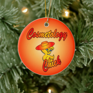 Cosmetology Chick #5 Ceramic Tree Decoration