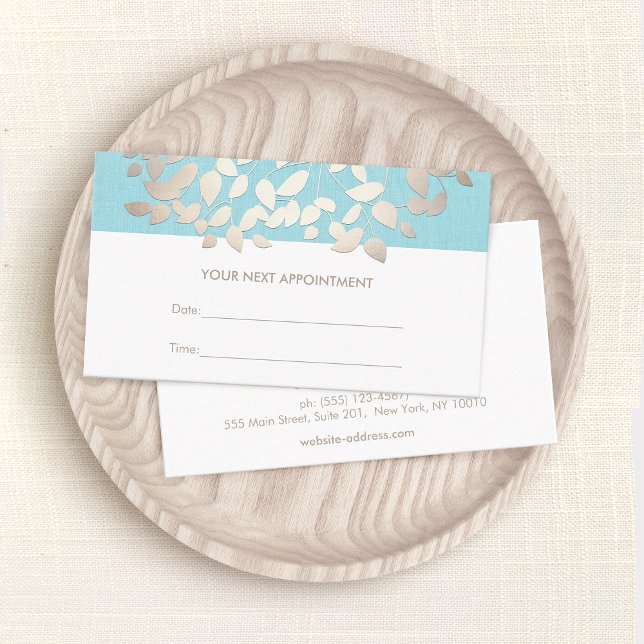 Cosmetology Leaves Salon Appointment Reminder Card (Creator Uploaded)