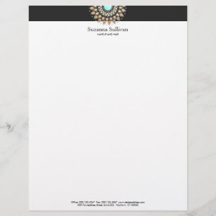 Cosmetology Logo Holistic Salon and Spa Black Custom Letterhead