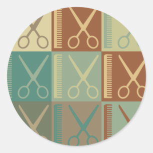 Cosmetology Pop Art Classic Round Sticker