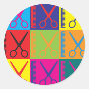 Cosmetology Pop Art Classic Round Sticker