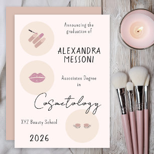 Cosmetology Soft Pink Beauty School 2026 Grad Announcement